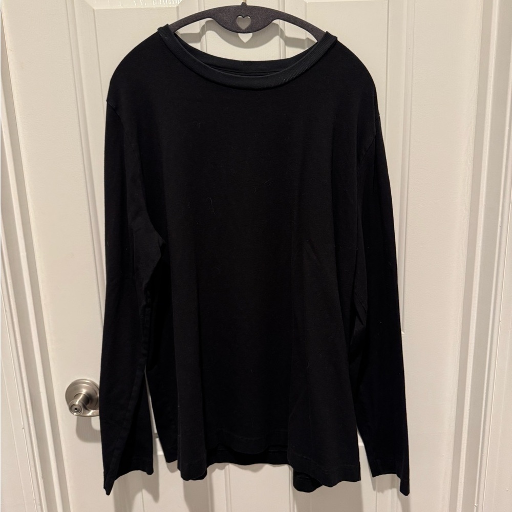 Mens SOMA Classic Black Long Sleeve Sleep Shirt Size XL